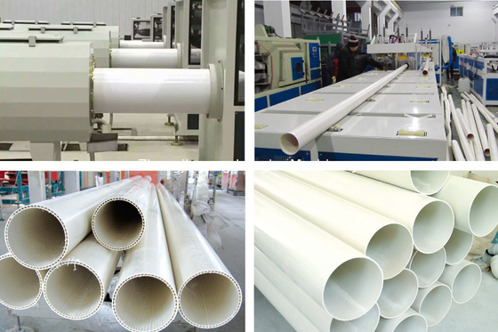 Automatische Wasserversorgung, Abwasserentwässerung PVC-Rohr-Produktionslinie mit 65/132 Schraubendurchmesser