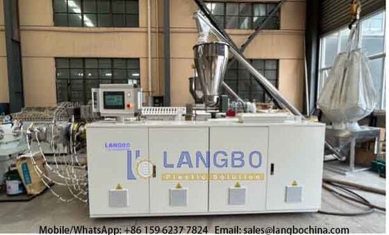 50-200mm PVC-U Rohr Extrusionsleitung mit 80/156 55kw integriertem Getriebe und  Motor