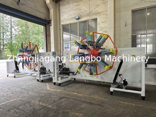Kunststoffrohr-Spulenwickler mit automatischer Umreifung für PE-Rohre