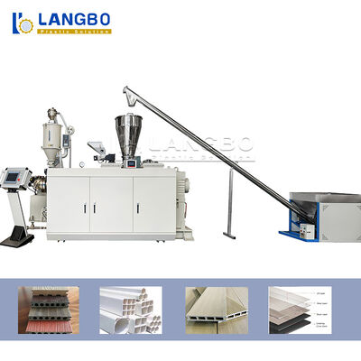 CER Zertifikat PVC-Profil-Verdrängungs-Linie mit konischer Leistungsstärke des Doppelschneckenextruder-37KW