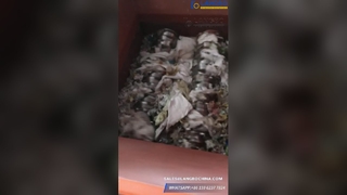 Zerkleinerung gewebter Säcke mit Doppelwellen-Zerkleinerer